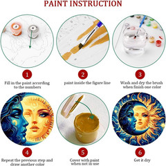 Paint by Numbers Kit for Adults Beginner-Sun and Moon Adult Paint by Number Kits