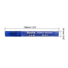 3Pcs Liquid Chalk Marker Pen Flash Drawing Highlighter Pen Dark Blue