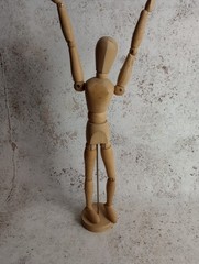 Wooden Articulated Artist Figure Poseable Mannequin Form 12″ 30cm Tall Art Good