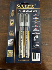 Securit Chalkmarker Pens 2mm-6mm 2 Pack Silver