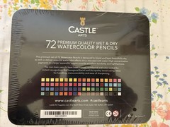 Castle Art 72 Wet & Dry Watercolor Pencils Set New Sealed Pigments for Blending