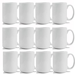 Sublimation Mugs 15 oz, Sublimation Blanks, Bulk Coffee White 15 Ounces