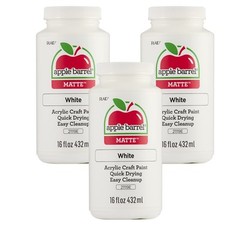 Acrylic Paint in Assorted Colors, White (Pack of 3) 16 oz, 21119A- (Pack of 3)