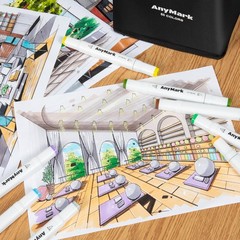 Alcohol Markers, 60 Colors Dual Tip Art Coloring Markers Set for Kids Adult B…