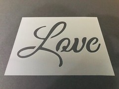 Love #1 Stencil 10mm or 7mm Thick, Crafts, Heart, Writing, Cupid, Valentines.