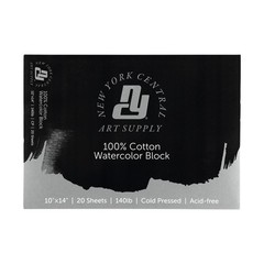 Archival Watercolor Paper Block Cold Press 140lb 10×14 Inch 20 Sheets