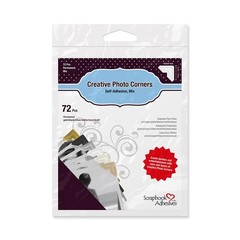 3L Scrapbook Adhesives Self-Adhesive Creative Paper Photo Corners, 72 Pack