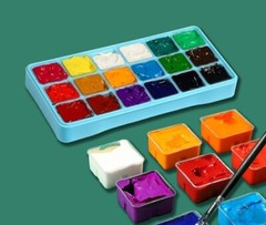 HIMI Gouache Paint Set, Jelly Cup 18 Vibrant Colors(30ml/Pcs)(BLUE) – BRAND New