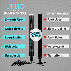 Black/White Acrylic Paint Markers – Medium/Fine Tip – 4/8/16 Qty – Utillo Craft