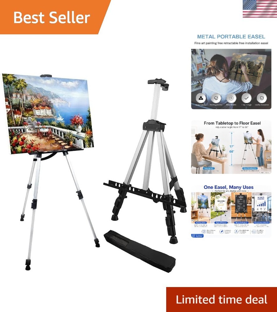 Art Easel Stand for Painting and Sign – 17 to 66 Inch Adjustable Aluminum Tripo