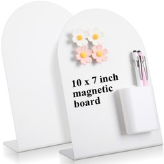 2 Pcs Magnetic Bulletin Board for Tabletops with 8 Flower Magnets 2 Magnetic …