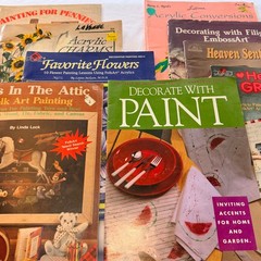 Folk Art Acrylic Painting Instruction Book Lot of 9 Decorate Craft Patterns