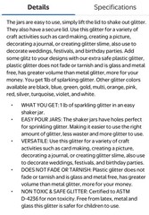 Non Toxic Plastic Glitter Classroom Supply for Arts and Crafts 1 lb. Green ASTM