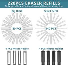 Electric Eraser, USB C Rechargeable Pencil Eraser with 220 Eraser Refills, 2 Era