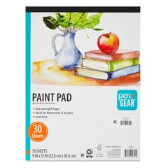 Pen+Gear Heavyweight Mixed Media Paper Paint Pad, 9 in x 12 in, 30 Sheets