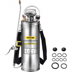 3 Gallon Stainless Steel Sprayer, 20″ Wand & 3FT Reinforced Hose, Hand Pump S…