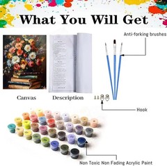 Axquilon Paint by Numbers Kit for Adults 16x16in(40x40cm), Sun and Moon