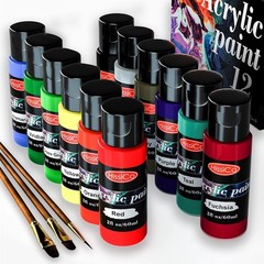 Acrylic Paint Set of 12/36 Colors 2Fl Oz 60Ml Bottles,Non Toxic 36 Colors Acryli