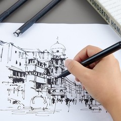 12-Piece Technical Drawing Pens Set with Ergonomic Grip for Professionals