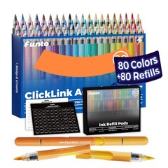 Funto ClickLink Acrylic Paint Markers, 160-Piece Ultimate Set 80 Markers + 80…