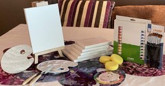 48pc Deluxe Painting Kits for Adults – Includes Adjustable Wood Easel, Thick …