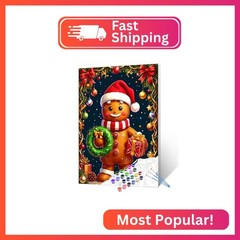 Tucocoo Happy Gingerbread Man Paint by Numbers for Adult Merry Christmas Oil Pai