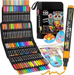 NICETY 100 Acrylic Paint Markers 3mm Medium Tip – Rock, Wood, Glass, Fabric