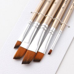 5pc Angular Paint Brushes Set Nylon Hair Fr Acrylic Oil Nail F7F1