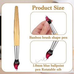 30 Paintbrush Pens – Retractable Bamboo Ballpoint Pens for Art Gifts & Party Fav