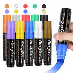 Jesew Acrylic Paint Markers, 10 Jumbo 1 Count (Pack of 10), Multicolor