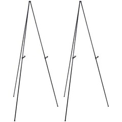 63″ Steel Easy Folding Steel Display Easel, Adjustable Holders, Pack of 2