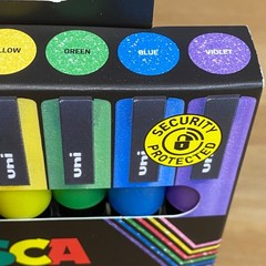 Uni Posca Paint Markers Pen Permanent Fine Tip Glitter Colours PC-3M Set of 7