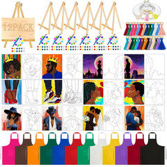 Xtinmee 12 Sets Paint And Sip Kit For Adults Pre Drawn Canvas Sip And Paint