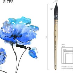 ARTIFY Professional Natural Squirrel Hair Quill Watercolor Brushes | Mop Roun…