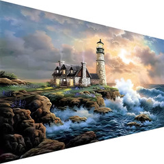 Large Paint by Number for Adults(24X16 Inch),Lighthouse Paint by Numbers Kits fo