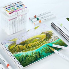 Markers, 48-color Double Tipped Alcohol Markers, Chisel & Fine Alcohol-based …