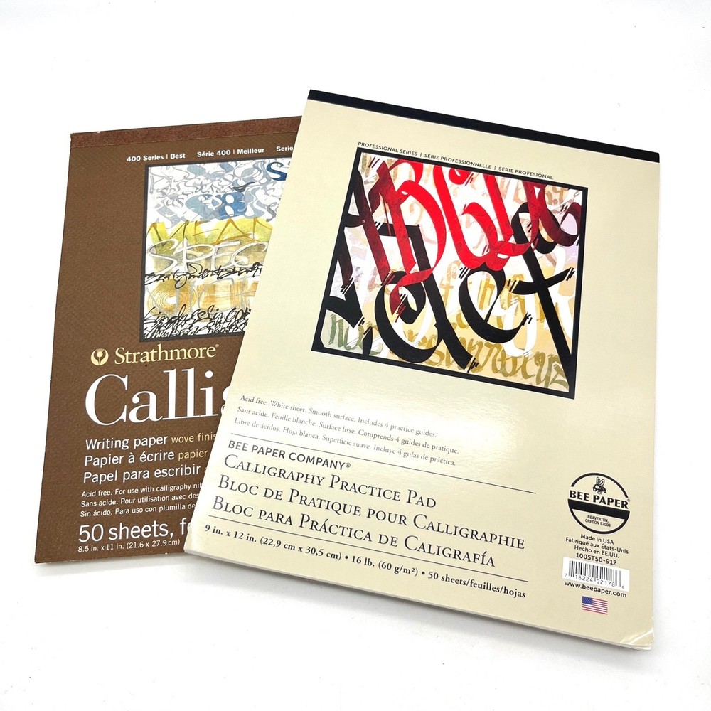 Strathmore Bee Paper Calligraphy Practice Pad Set 8.5×11 9×12 100 Sheets Total