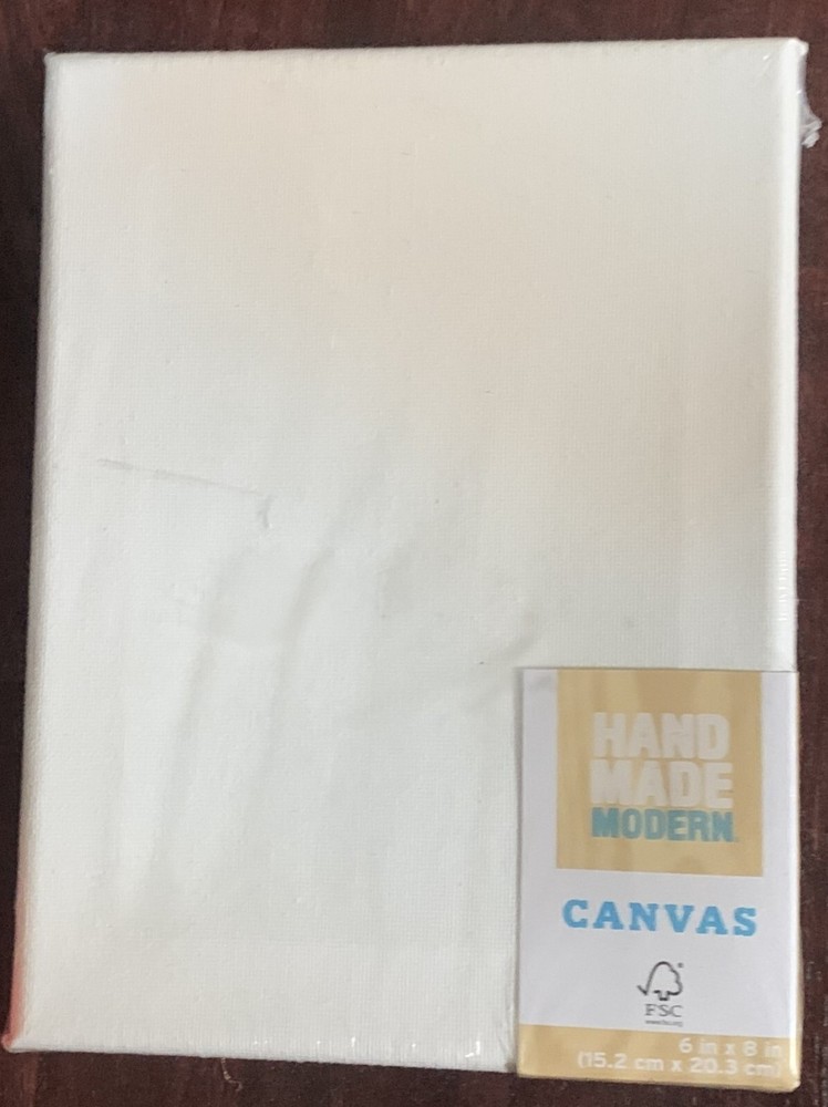 Stretched Canvas White for Painting & Crafts 6×8” Hand Made Modern NEW Sealed