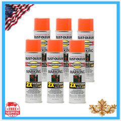 New 266579-6PK Fluorescent Orange Spray Paint 6pk