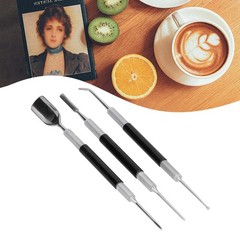 3 PCS Stainless Steel Coffee Art Pen Tool For Latte Cappuccino Decorating