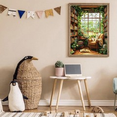 Books Diamond Art Kits for Adults- Bookshelves 5D Diamond Painting Kits for Adul