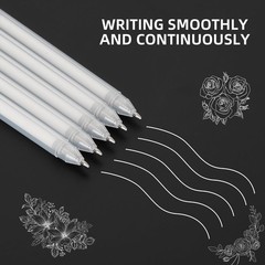 White Gel Pen White Ink Pen Set Point Gel Pens for Black Paper Art Drawing Jo…