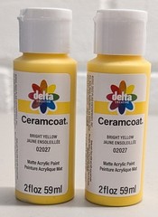 (2) Sealed Delta Creative Ceramcoat Bright Yellow Matte Acrylic Paint 2floz
