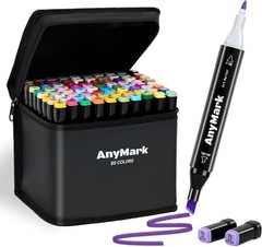 Alcohol Markers,80 Colors Dual Tip Art Coloring Markers Set for Adult Book..