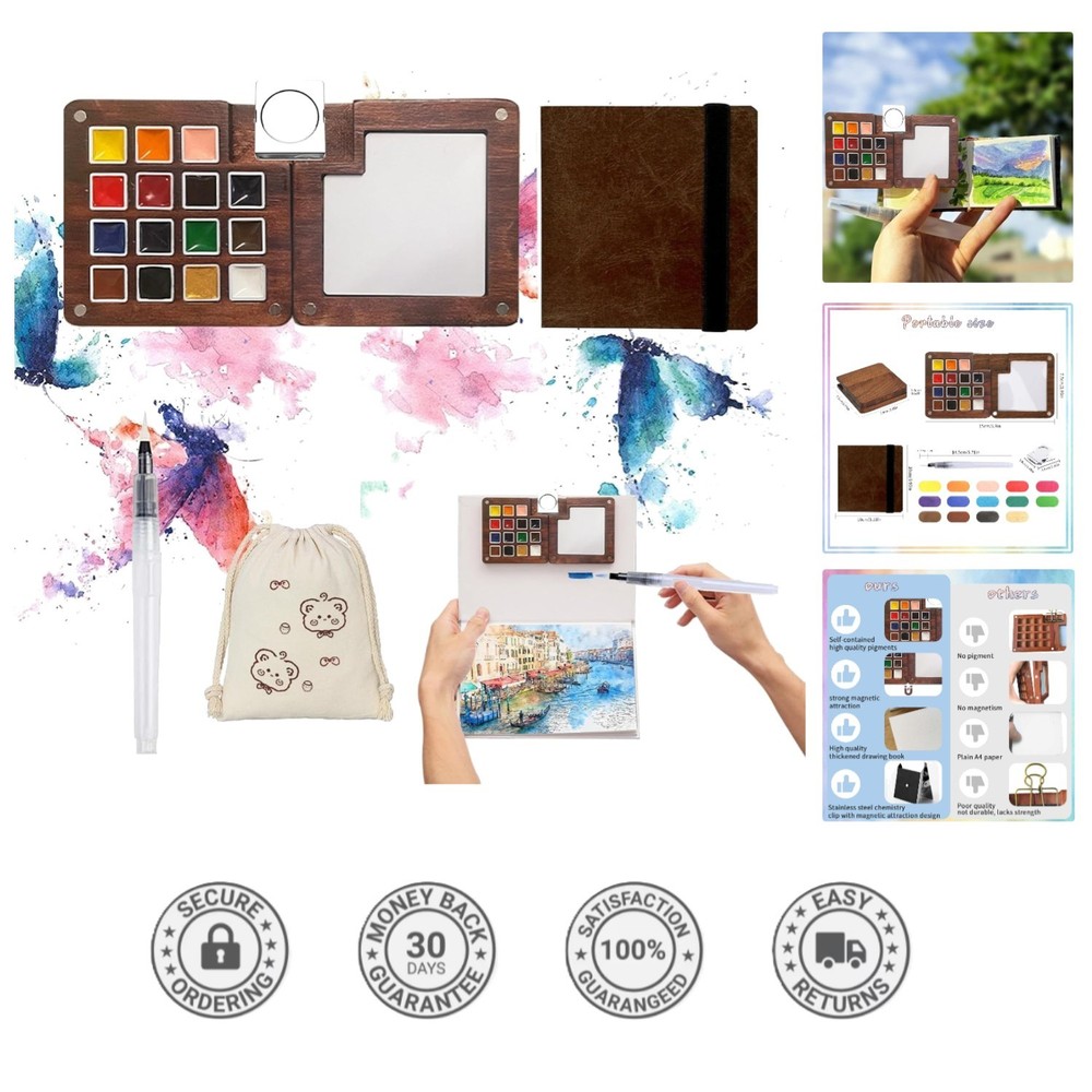 Portable Artist Watercolor Set – Complete Mini Palette and Sketchbook Essentials