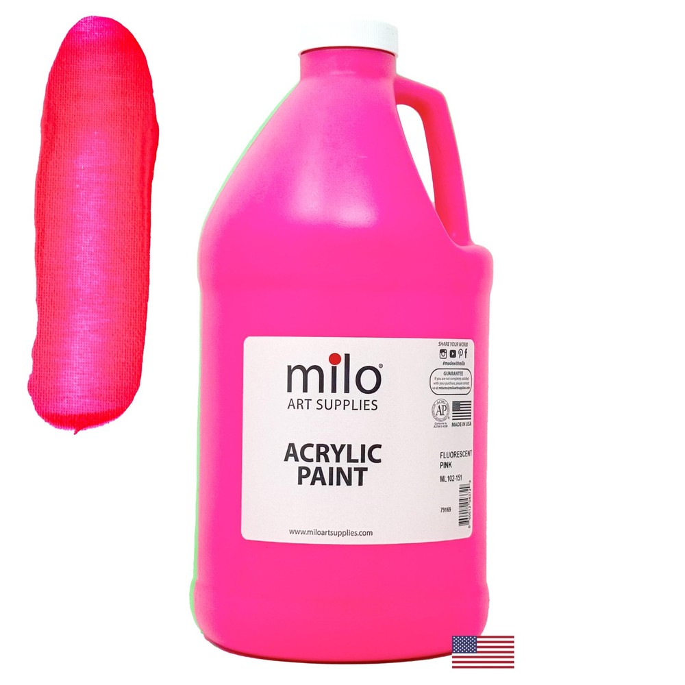milo Fluorescent Pink Neon Acrylic 64 Ounce (Pack of 1),