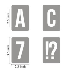 2.5 Inch Alphabet Letter and Number Stencils for Painting – 42 Pack Templates…