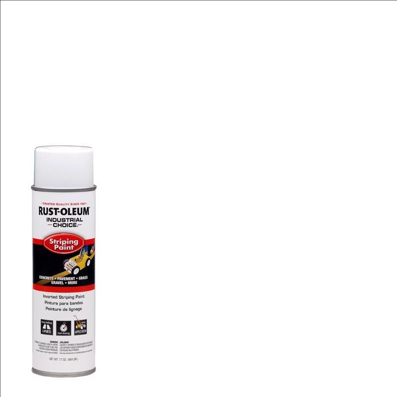 Rust-Oleum 1691838 White Flat/Matte Inverted Striping Paint 18 oz. (Pack of 6)