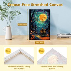 Halloween Framed Paint By Numbers Spooky Starry Witch Night Sky Full Drill