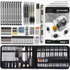 Four Candies 73PCS Advanced Art Supplies Drawing Kit with Fineliner Pens, Mechan